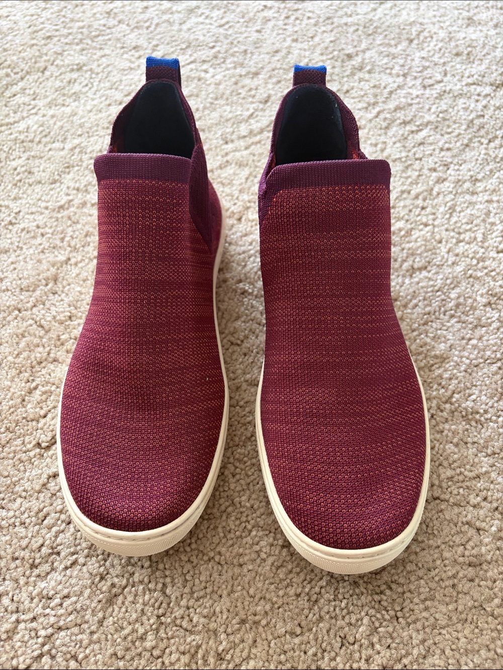 ROTHY’S The Chelsea Berry Lattice Knit High Top Sneaker Ankle Boot Size 8